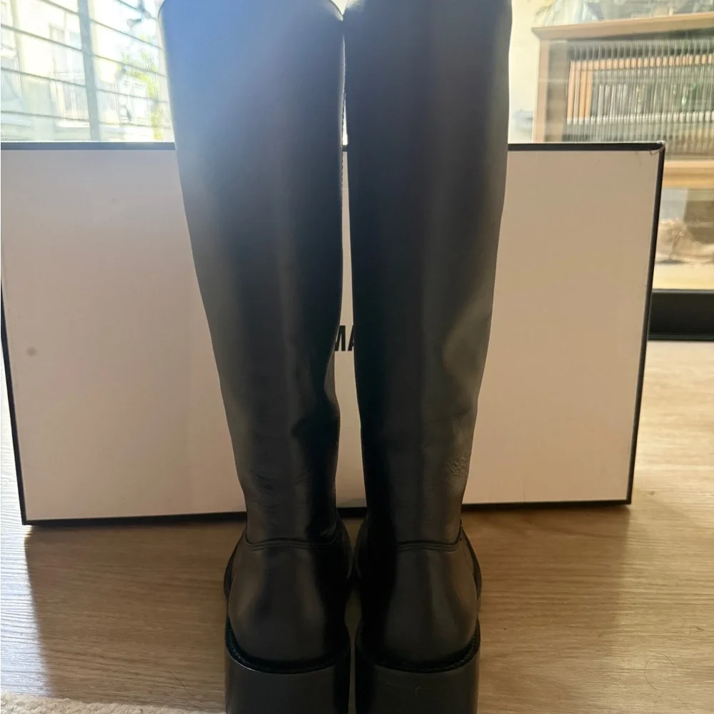 Steve Madden Riggs Tall Black Leather Knee Boots - Women